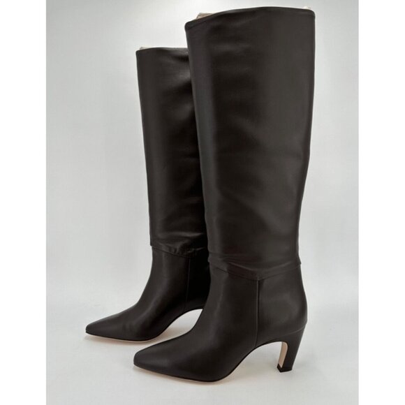 Everlane The Knee-High Banana Heel Boot in Brown Leather sz 6 Women's Pull-on